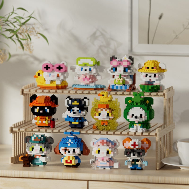 New Tide Le Chuang Micro Particle Meow Wang Daji Doll Children'S Toy Building Blocks Puppy Cat Ornaments Birthday Gift - Image 2